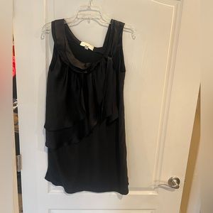 BENSONI black Ruffled silk Dress. Size 4